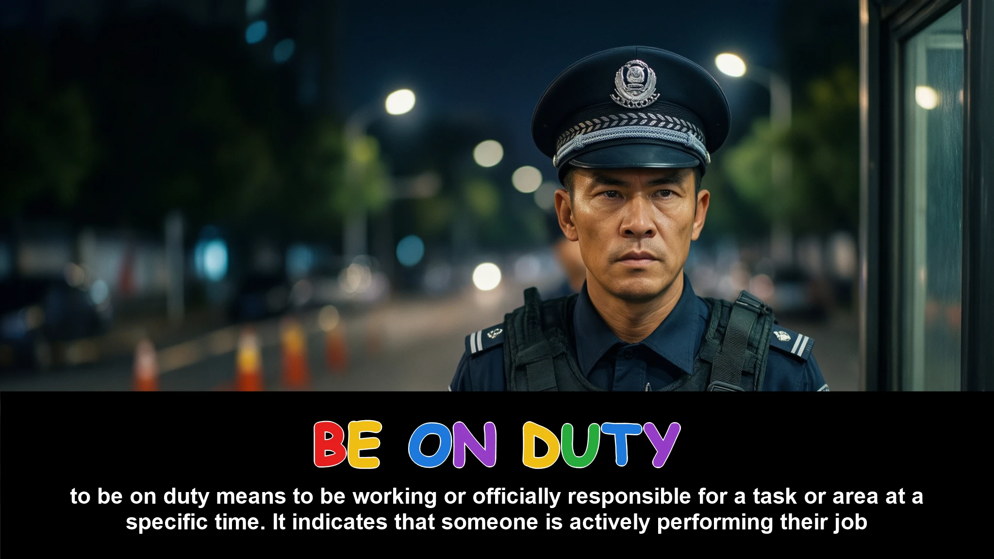 English Illustration for be on duty